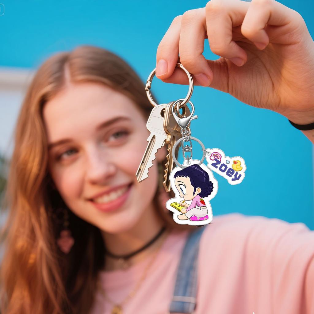 Acrylic Keychain Pendant Student School Bag Cute Decoration Small Gift