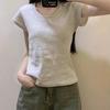 Women's American Style Slim Fit Crew Neck Cotton T-Shirt - 2026 Summer Design, Short Sleeve, Cinched Waist