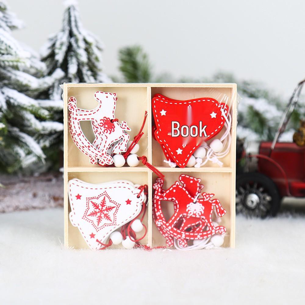 

Набор деревянных рождественских украшений Jinmingguan ручной росписи: Подвески «Ангел», «Олень» и «Дерево»