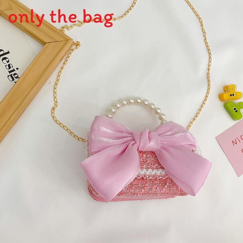Borsa da ragazza elegante in cotone con decorazioni di perle artificiali per l'uso quotidiano