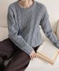 Ppaeppae Round Neck Voluminous Cable Knit Loose Fit Long Sleeve Knit T-Shirt 4 Colors