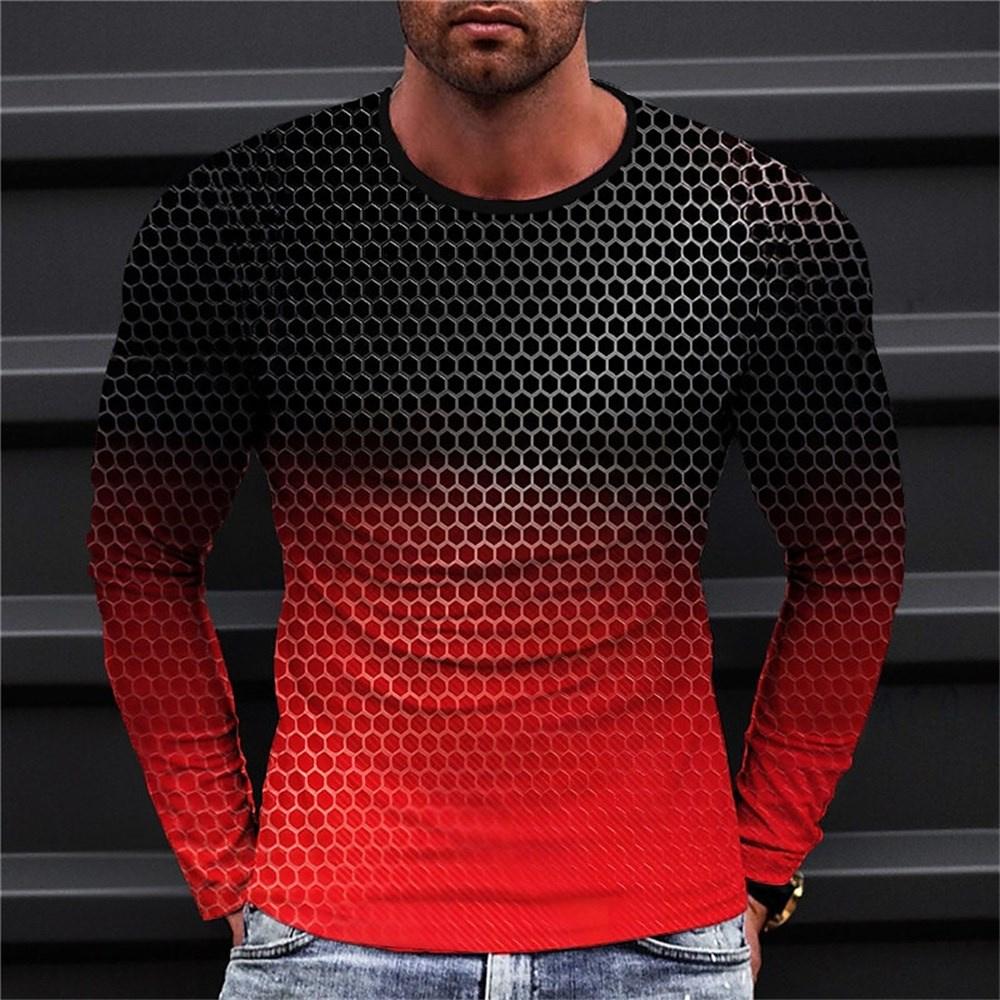 

Градиентная модная мужская футболка с длинным рукавом, зимняя повседневная свободная рубашка большого размера, мужская одежда, блузка-пуловер в стиле Харадзюку L