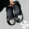Bling Silver Rhinestone Flower Shoe Charms Metal Bead Bow & Heart Clog Charms Luxury Diy Shoe Decoration Punk Y2K Style Clog Pin