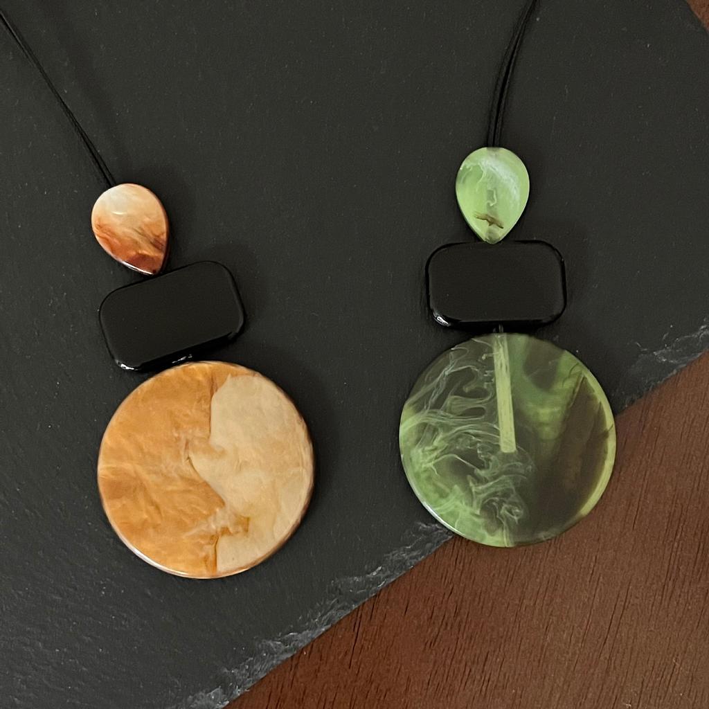 Geometric round long leather rope sweater chain women's tide necklace simple and high-end accessories