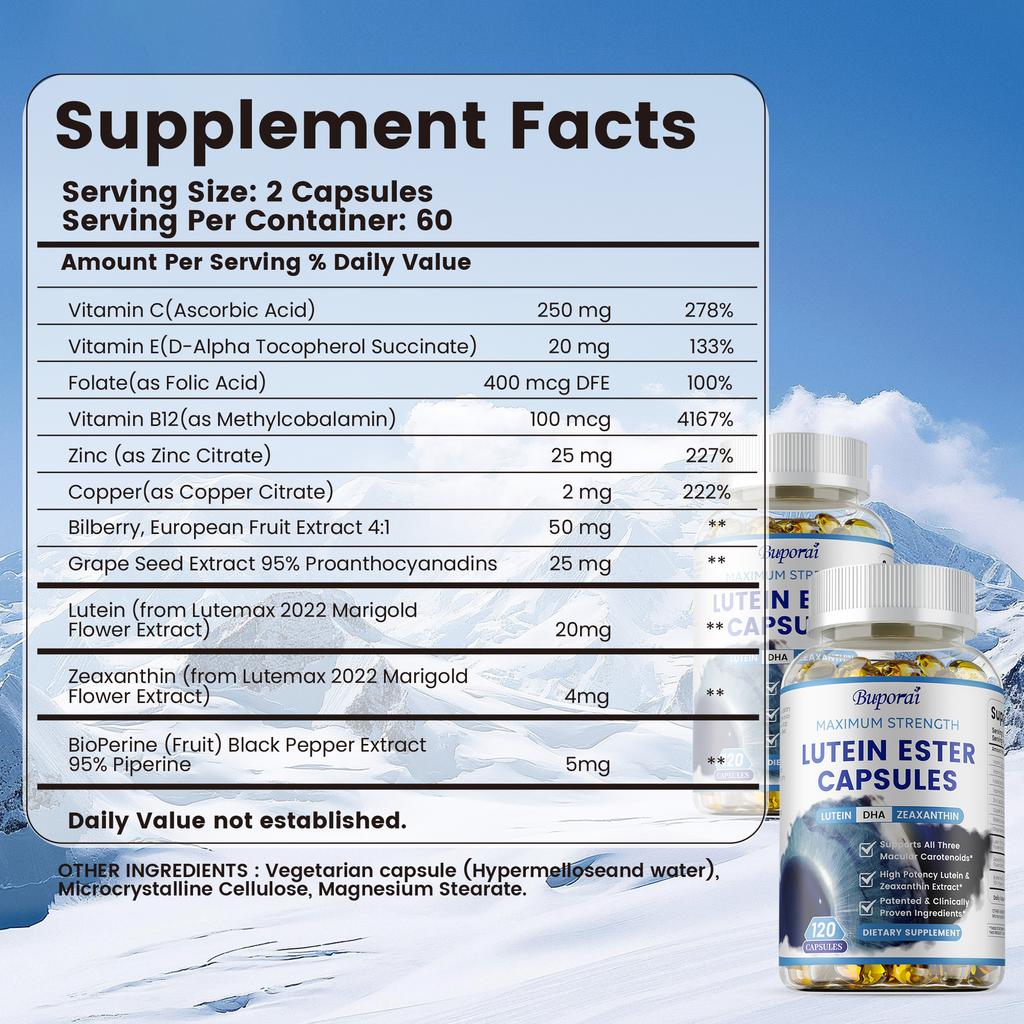 Eye Health Supplement, Lutein and Zeaxanthin, Vision Health, Eye Strain Support