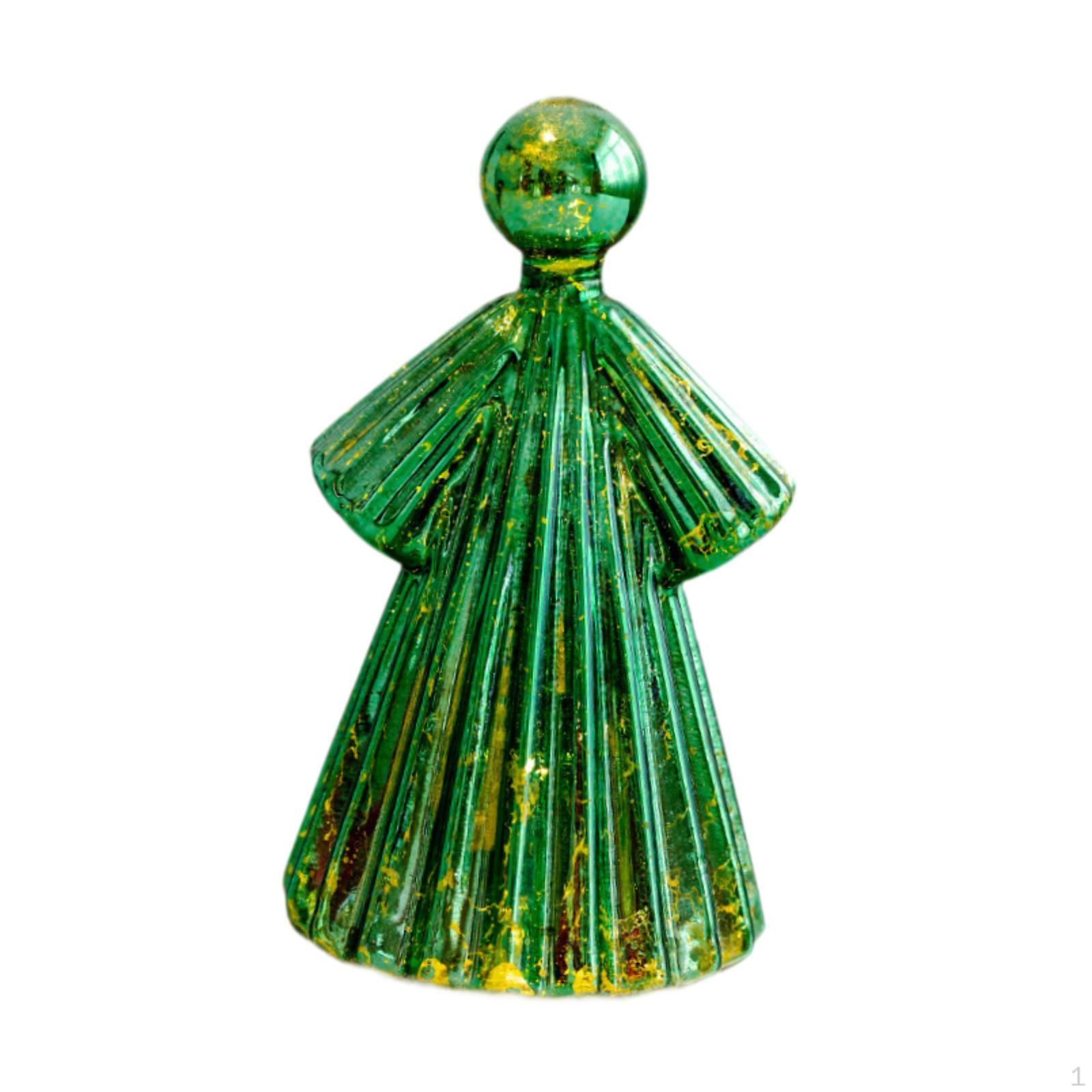 

Стеклянный ангел, декоративная скульптура, светящаяся фигурка, декоративное настольное украшение для S зелёный