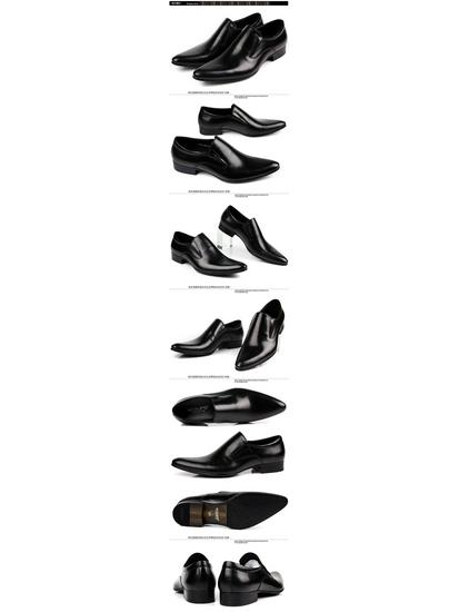 European Style Slim Fit Pointed Toe Full Grain Leather Slip-On Business Shoes