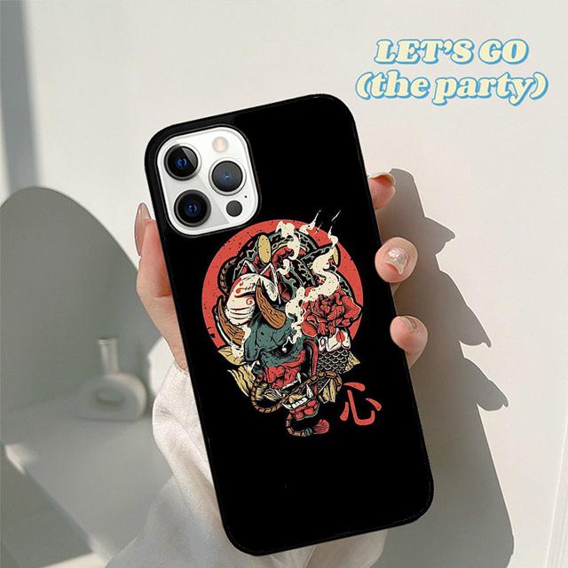 Japanese samurai Oni Hannya Demon Mask Phone Case Cover for iPhone 16 15 12 mini 11 13 14 Pro Max SE 2020 6S 7 8 Plus Coque