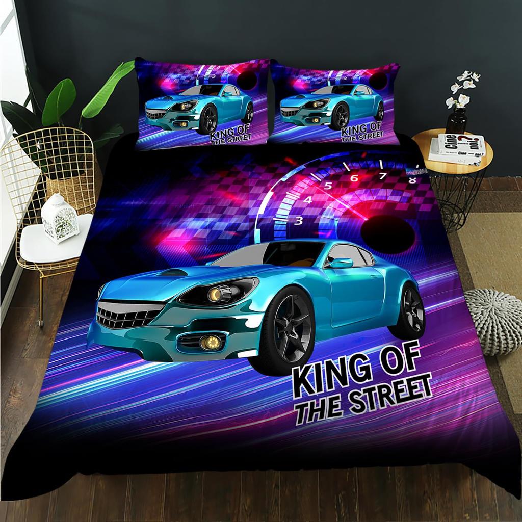 Car Bigfoot Series Three-Piece Duvet Set Digital Printing