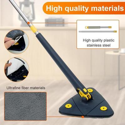 360 ° Rotating Triangular Mop, Retractable and Adjustable Household Floor Cleaning Mop, Window Floor Squeezing Mop, Household Rotating Cleaning Tool