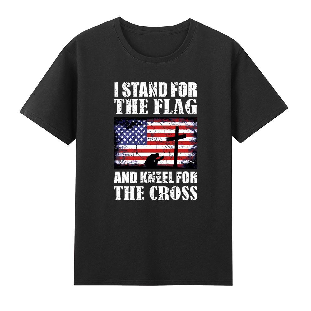 I Stand For The Flag And Kneel For The Cross Us Flag TShirt S
