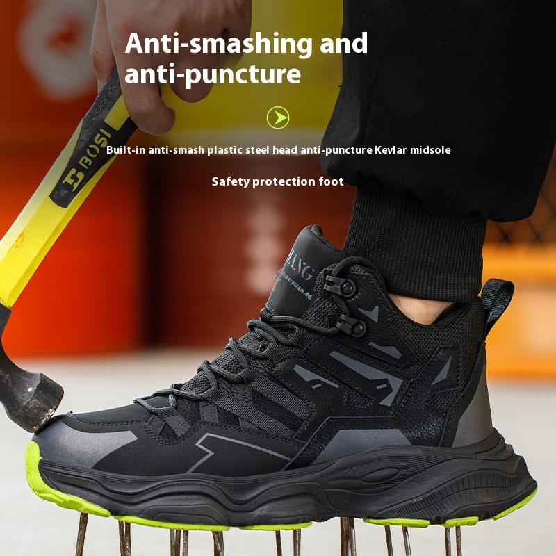 Antistatic Men Boots Safety Shoes Steel Toe Shoes Men Puncture-Proof Work Sneakers Male Work Boots Indestructible Footwear