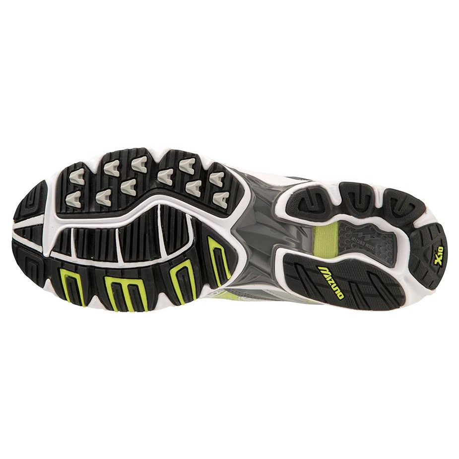 Mizuno Wave Rider 10 Hvit Sunny Lime Unisex Sneakers Sølv D1GA210411