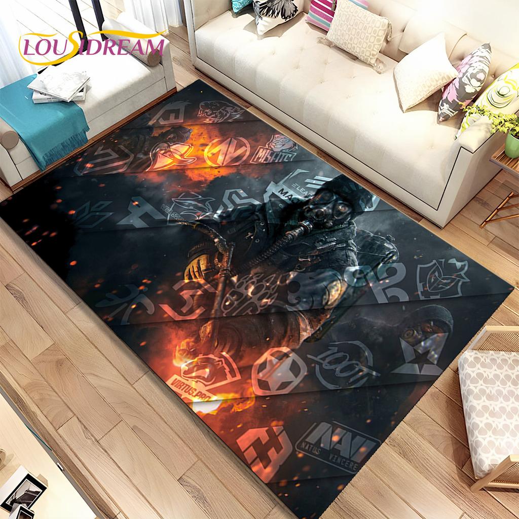 CS GO,Game Gamer,Counter Strike Area Rug,Carpet Rug for Home Living Room Children Bedroom Sofa Doormat Decor,Non-slip Floor Mat
