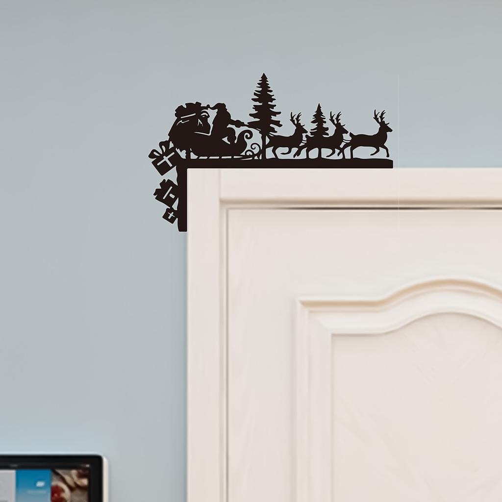 Christmas Atmosphere Door Lintel Decoration Sticker PVC Self-adhesive Party Door Wall Sticker Elk Decoration