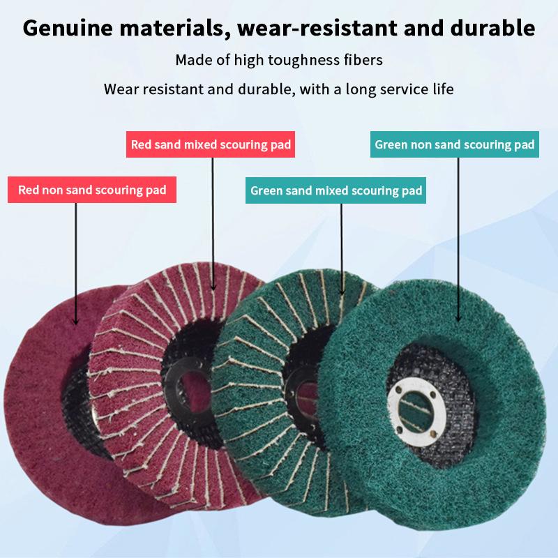 100/115/125Mm Grinding Wheel For Angle Grinder Nylon Fiber Flap Polishing Wheel Disc 5 Inch Non-Woven Grinding Wheel Metal Wood