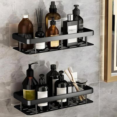 2 Pcs Aluminium Heavy Duty Self Adhesive Wall Shelf, Modern Style, Bathroom Shelf Organiser