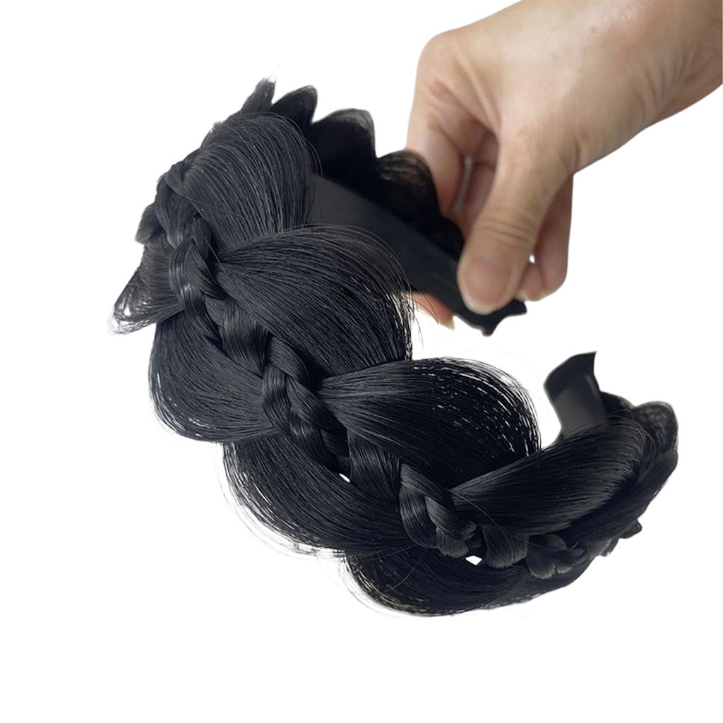 Elegantní čelenka s rybím copem pro snadný účes a pohodlná syntetická vláknová paruková čelenka, univerzální