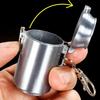 Portable Mini Ashtray with Lid for Outdoor Travel Metal Storage Box with Keychain Cigarette Accessories