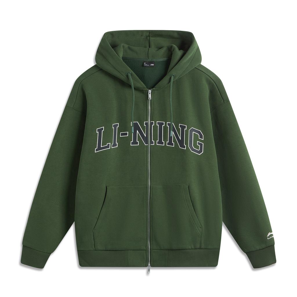 Li-Ning Weekend Youth Infrarot Wärme Antistatisch Antibakteriell Amerikanischer Vintage Cardigan Fleece Warm Bequem Langarm Sweatshirt AWDUA11-7