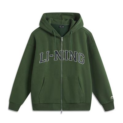 Li-Ning Молодіжний кардиган Weekend з інфрачервоним теплом, антистатичний, антибактеріальний, в американському вінтажному стилі, флісова тепла зручна толстовка з довгим рукавом AWDUA11-7