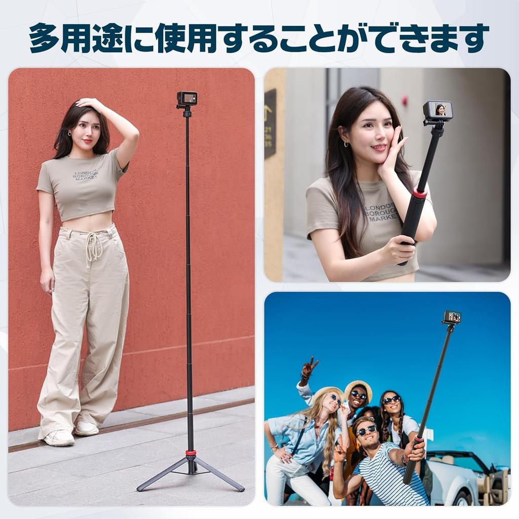 Ulanzi 3113 Telescopic Release Tripod for GoPro Action Cameras Hero Go-Quick 1.4m Tripod/Quick (GoPro 11/10/9/8/7/Max/Fusion/Action/Insta360)