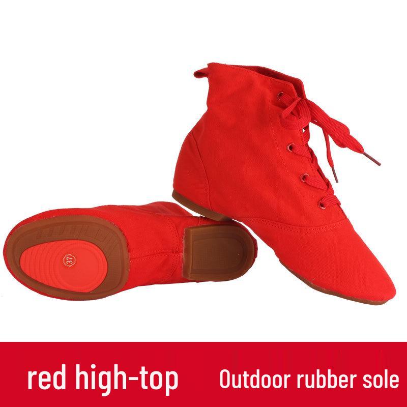 High-Top Jazz Dance Shoes for Men & Women, Canvas Soft Sole Low-Top Practice Shoes.