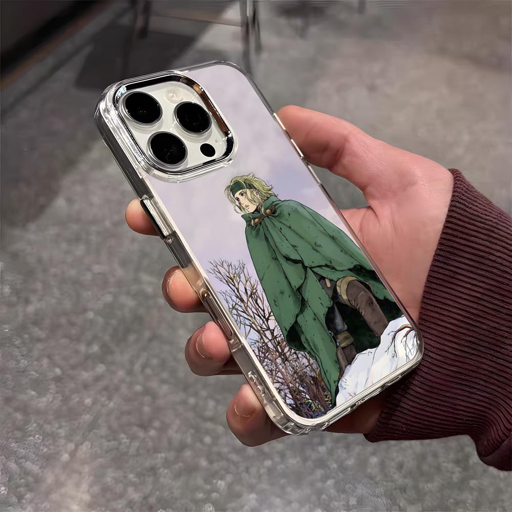 

V-Vinland SagaS Hot Anime Phone Case For IPhone 17 Air 16 E 15 14 13 12 11 Plus Pro Max Electroplated Transparent Soft Shell iPhone17 Pro Max