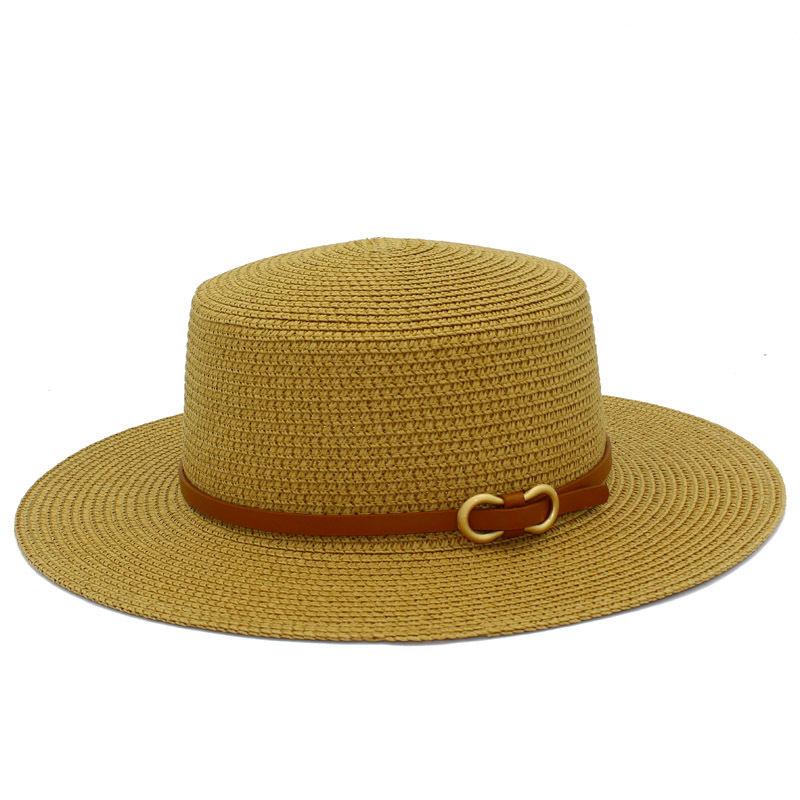 Summer Sun Hat Fashion Flat Top Straw Hat Sun Beach Hat Stall