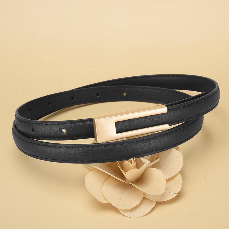 Women Korean Able Thin Waist Strap Metal Accessories Basic Belt Women Casual Porous Adjustable  Belts