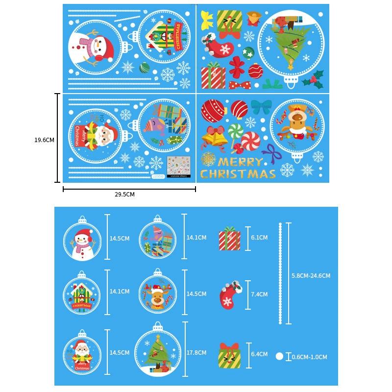 Weihnachtsspiegel-Aufkleber, Weihnachtsmann, Schneemann, Elch, Fensteraufkleber, Schneeflocke, Fensteraufkleber, Frohe Weihnachten, Frohes Neues Jahr 2025