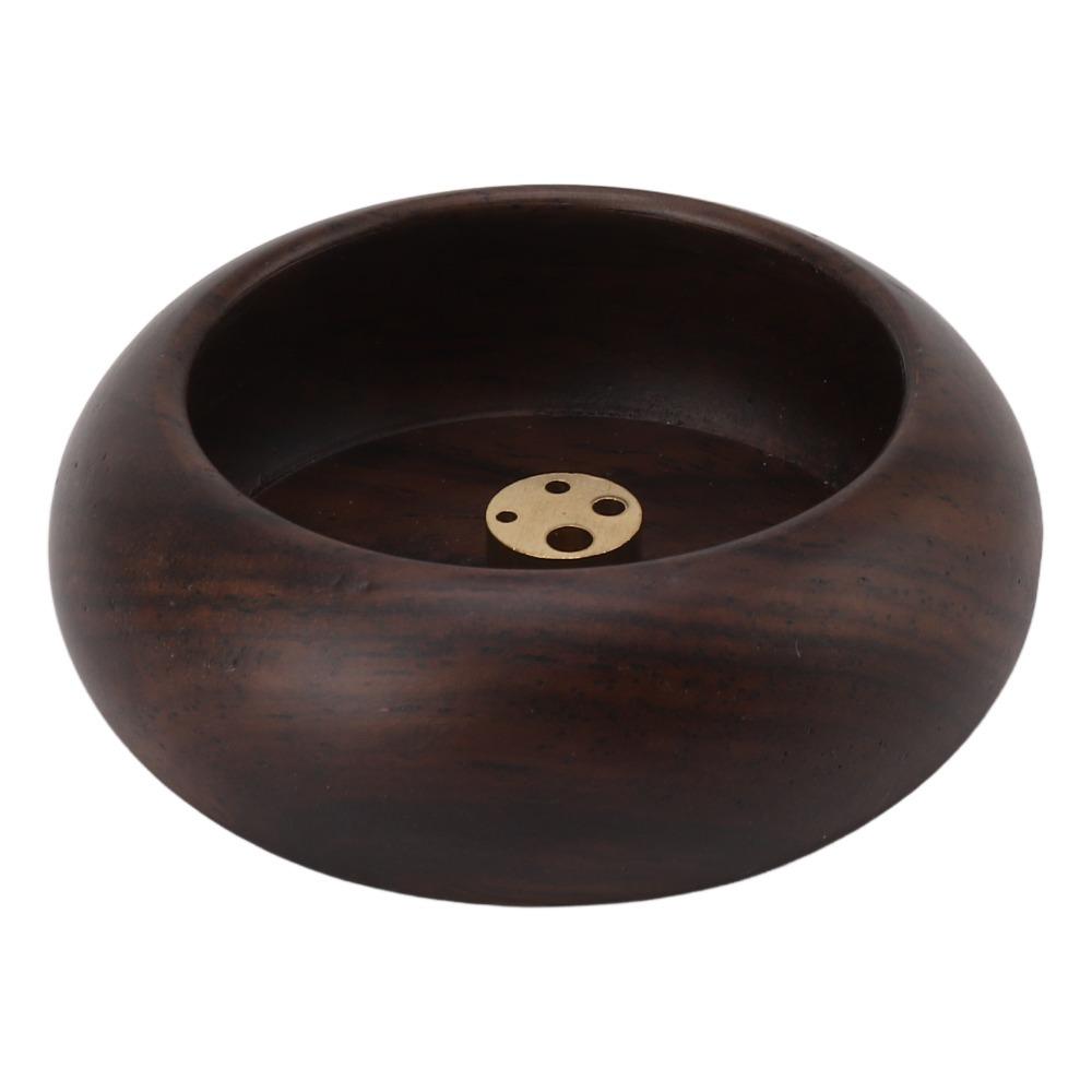 

Durable Solid Wood Incense Burner Pure Copper Multi-hole Wooden Incense Burner Mini Small Mini Censer Study Use эбеновый