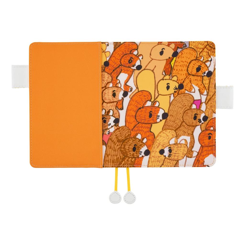 Hobonichi Techo Original Notebook Cover (A6) 100% ORANGE/Squirrels