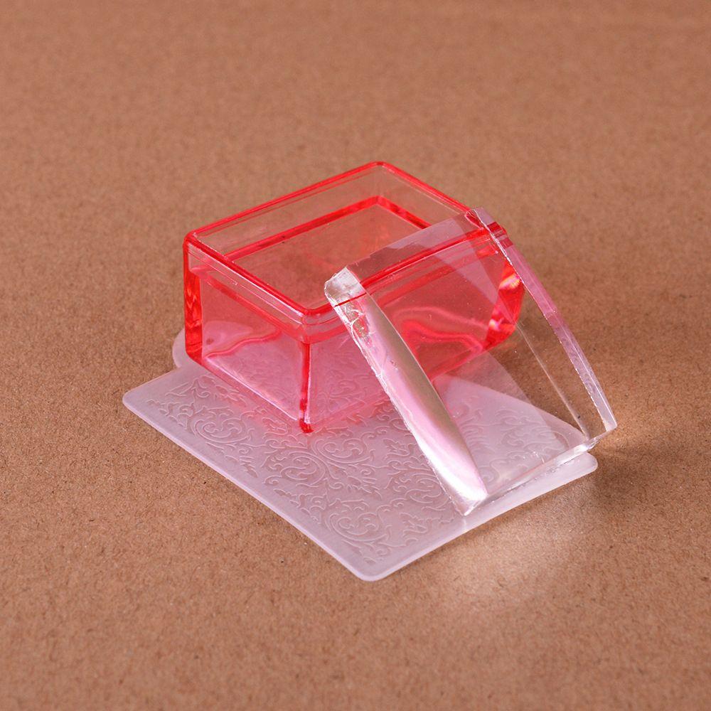 

Набор скребков для нейл-арта Наборы трафаретов для переноса лака Прямоугольный скребок для маникюра красный