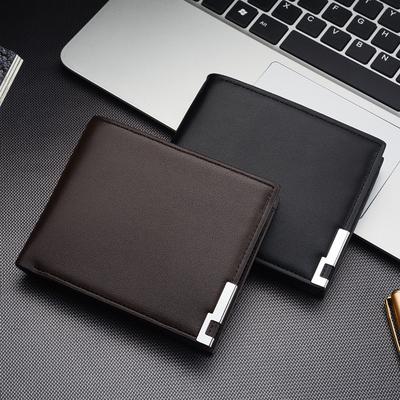 Neue kurze Brieftasche für Männer mit Eisenrand, horizontale Brieftasche für Jugend und Männer, Trend-Kartenpaket