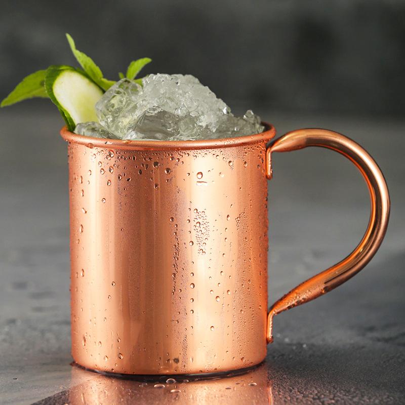 410Ml 100% Copper Moscow Mule Mug Cocktail Wine Cup Hammered Coppery Beer Mugs Coffee Mug Milk Cup Bar Cup Drinkware Durable