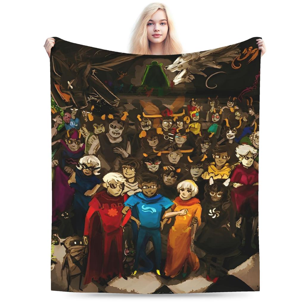 Super Warm Blankets Decorative Homestucked Manga Throw Blanket Flannel Bedspread For Outdoor Street Trend Sofa Bed Cover