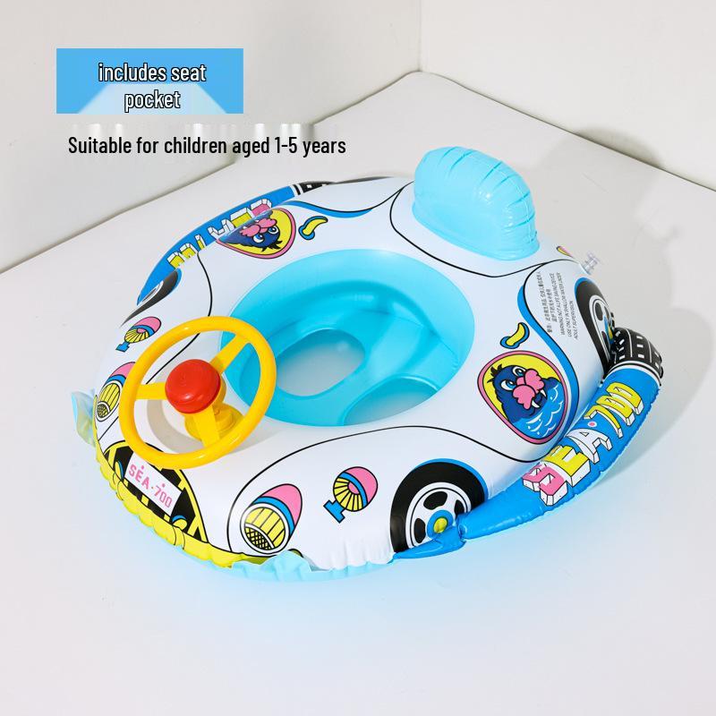 Cartoon Steering Wheel Baby Swimming Seat Ring: Anti-Rollover Underarm Float for Infants and Toddlers