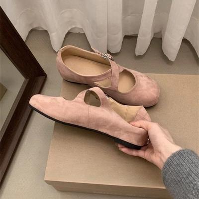 Inner Platform Retro Pink Round Head Single Shoes Women's Shoes Casual Cross Strap Fashion Mary Jane Shoes