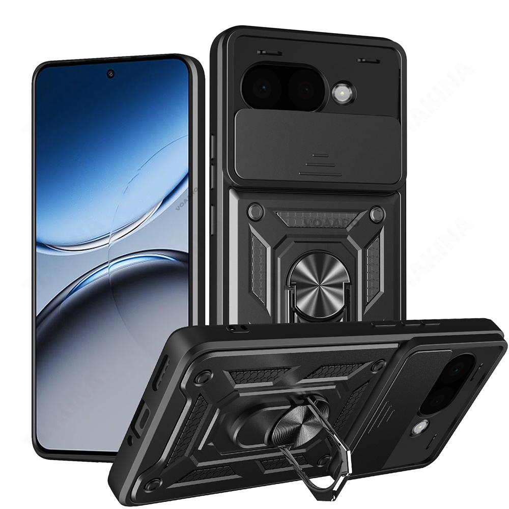 Slide Lens Armor Funda for Google Pixel 9A Case Magnetic Ring Stand Holder Cover for Google Pixel 8 9 Pro XL 8A Case