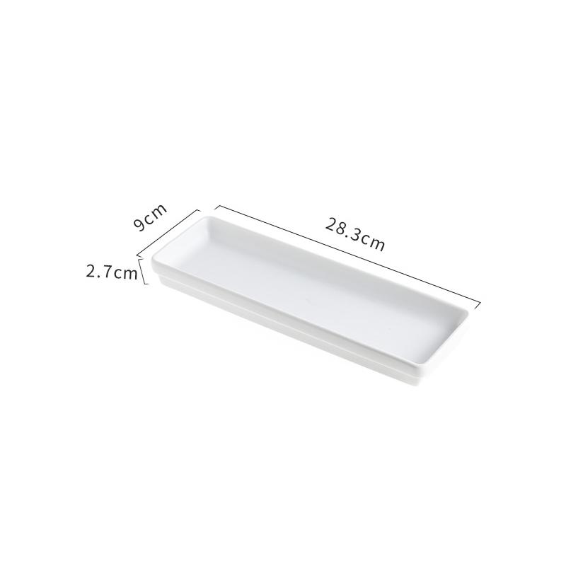 Assiette Créative en Céramique pour Plats Occidentaux Cuisine Japonaise Assiette Rectangulaire Assiette à Snacks Sushi Hôtel Restaurant Plat à Fondue