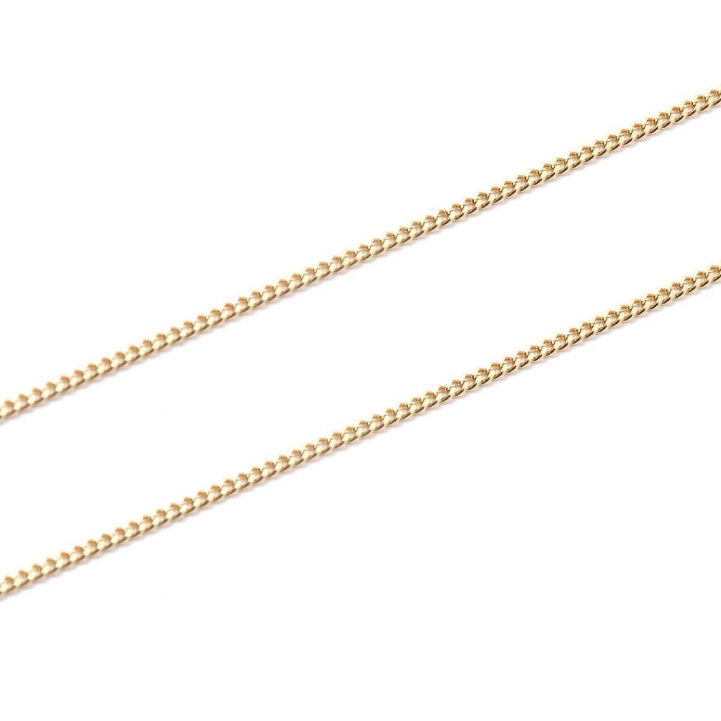 18k Gold Curb Chain with Mint Certification Mark Necklace, 2-Sided, 3.0g, 60cm,