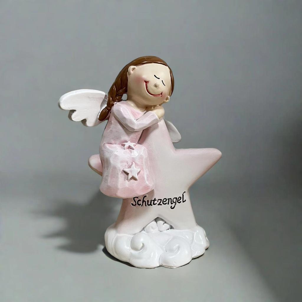 Guardian Angel Resin Statue, Friendship Figurine for Living Room Shelf, Trending Gift for Sister Bestie