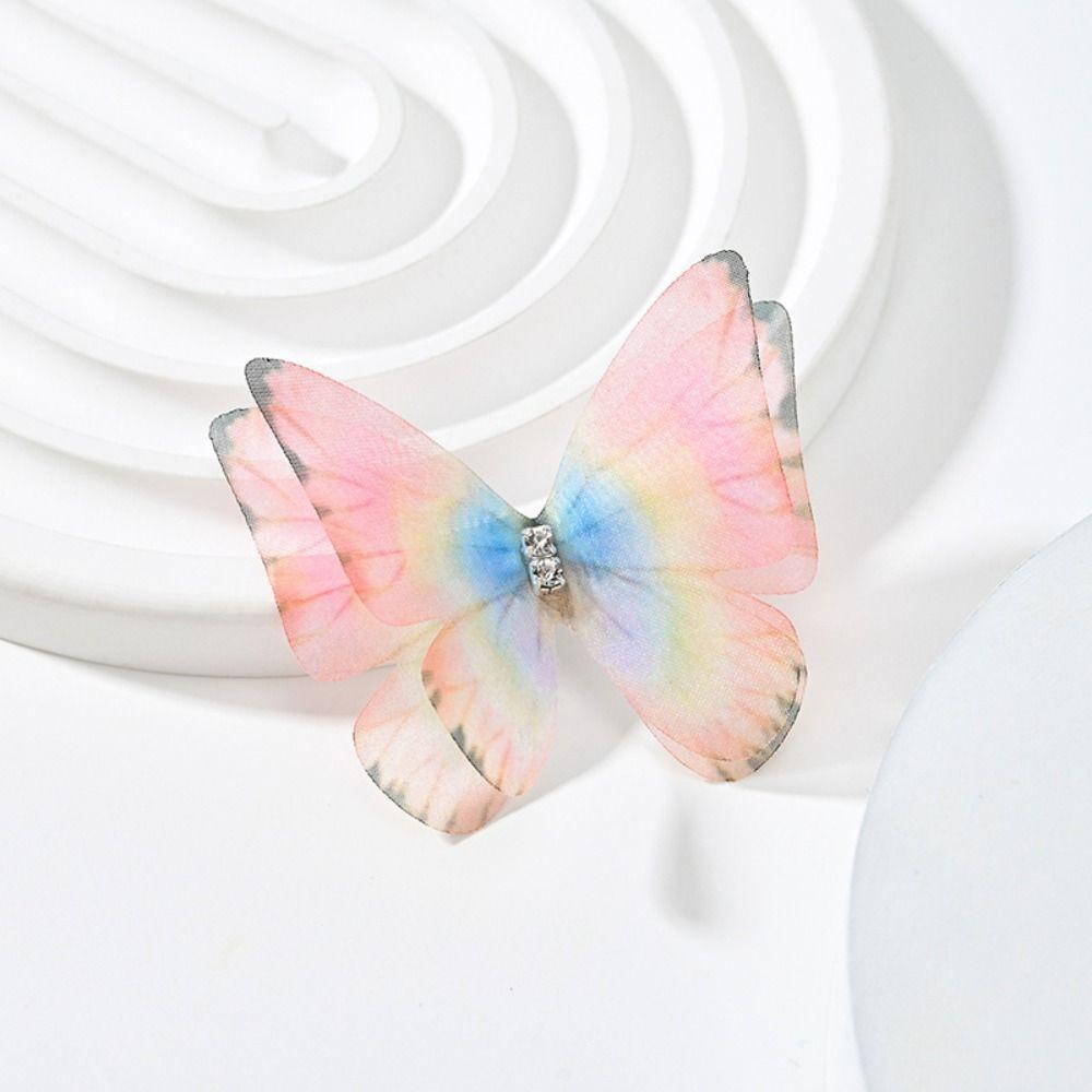 3D Organza Fabric Butterfly Appliques Double-layer Clothes Sewing Patch Bridal Hair Accessories