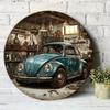 Vintage Round Metal Sign Flower Bucket Kitchen Decor Gift