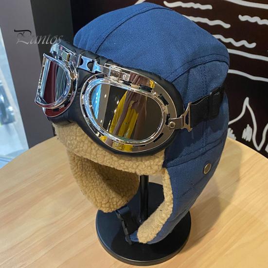 Winter Fietsmuts Bril 1 Stuks/1 Set Pet Zacht Opvouwbaar Oorkleppen Fleece Verdikt Lei Feng Unisex Warm Houden Wasbaar Oogbescherming Aviator voor Skiën