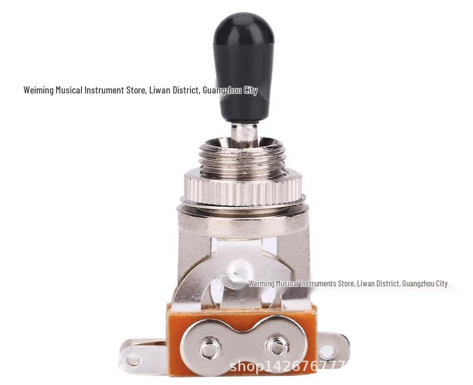 3-Position Electric Guitar Pickup Selector Switch with Metal Cap (Black, Gold, Chrome)