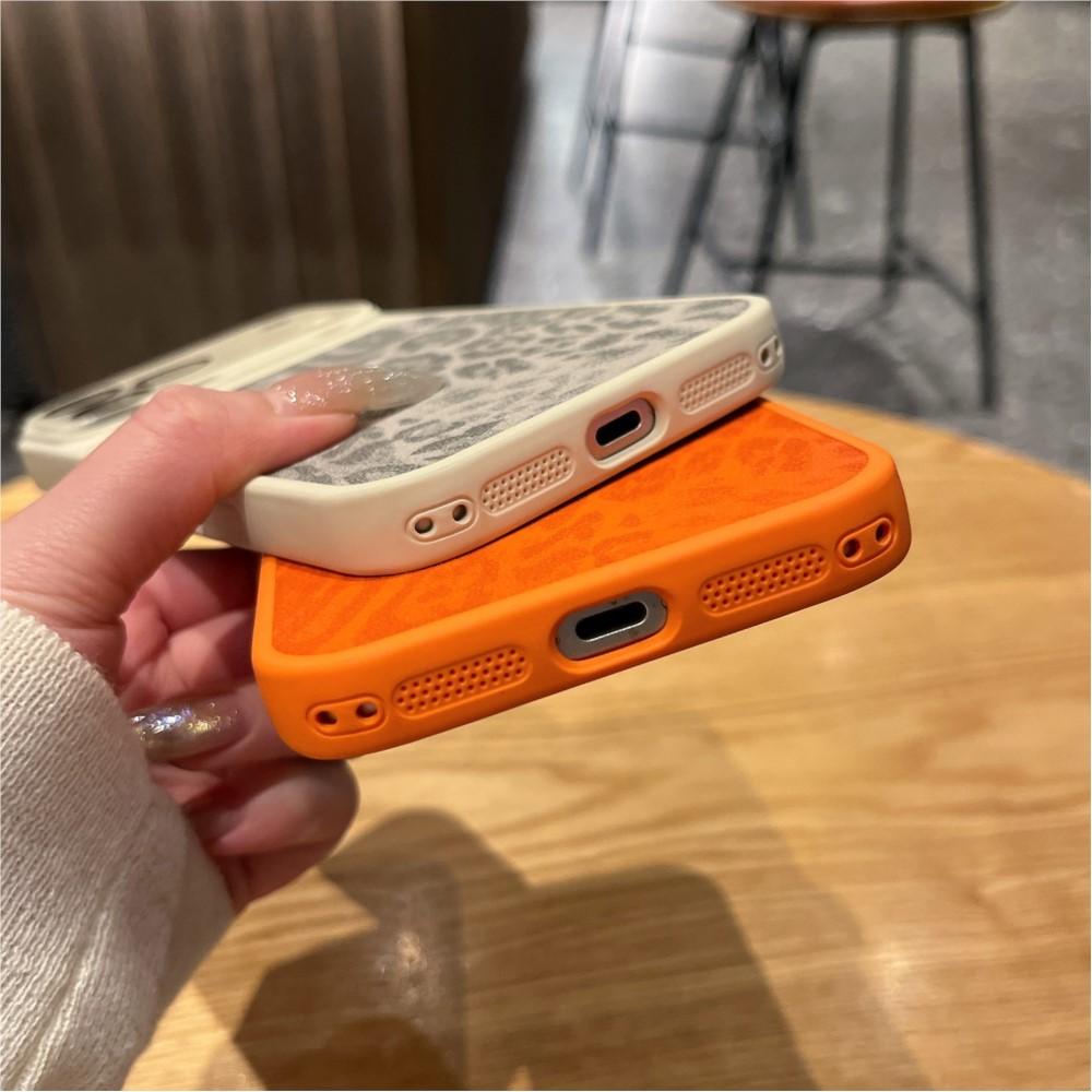 Original Leopard Print Texture Phone Case For iPhone 17 16 15 14 13 Pro Max Large Window Lens Protection Shockproof Matte Cover
