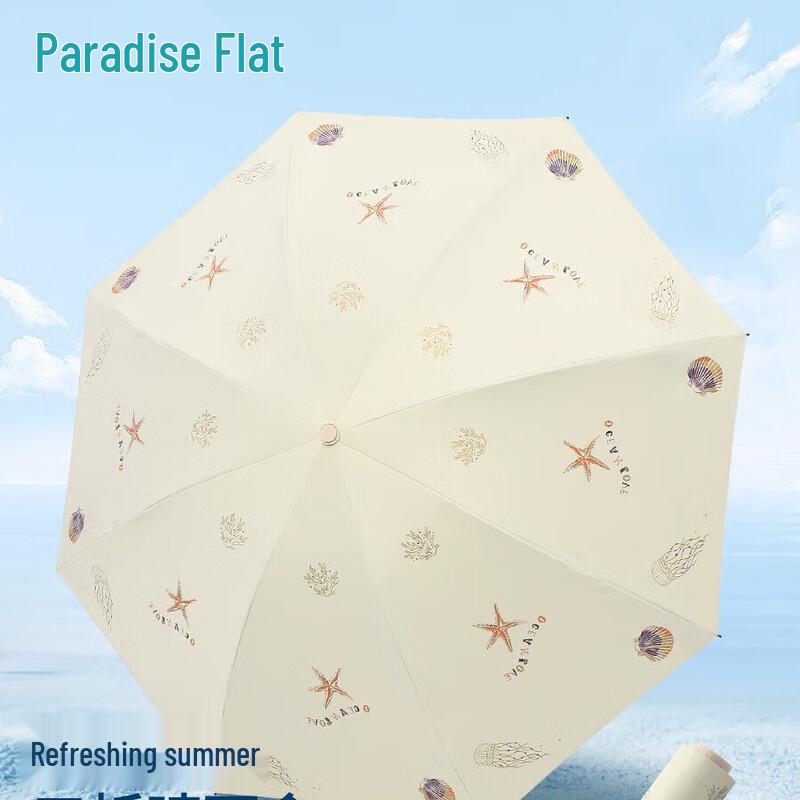 Paradise Black UV Protection Folding Umbrella
