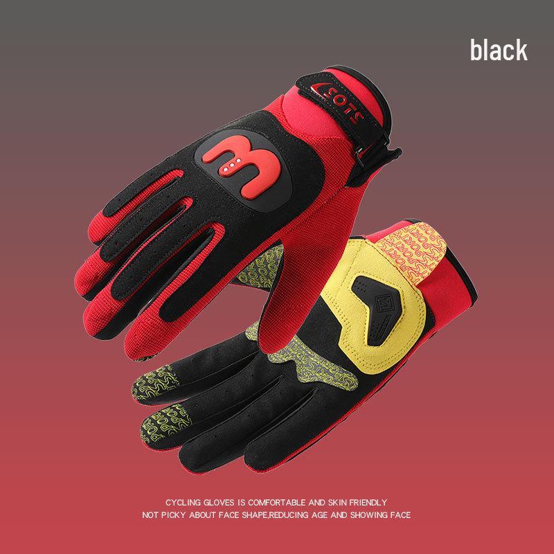 Unisex Retro Touchscreen Full-Finger Motorcycle Gloves - Breathable, Sunscreen, Summer Riding